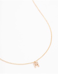 Lovisa - Gold Plated Cubic Zirconia Letter M Necklace