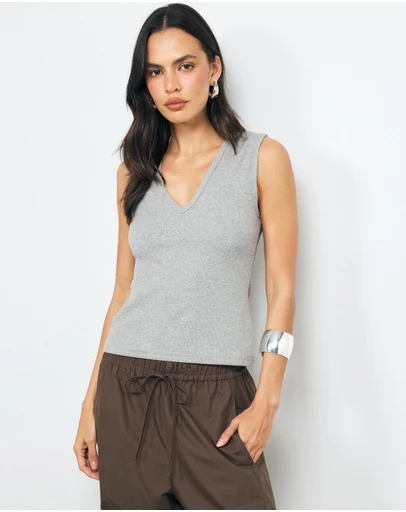 AERE - Cotton V Neck Tank