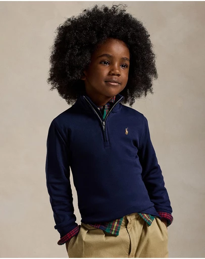 Polo Ralph Lauren - Cotton Interlock Quarter-Zip Pullover - ICONIC EXCLUSIVE - Babies-Kids