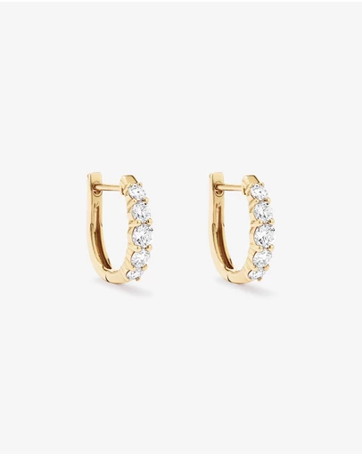 Michael Hill - 1.00 Carat TW Laboratory-Grown Diamond Hoop Huggie Earrings in 10kt Yellow Gold