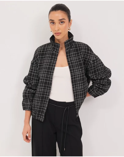 Calli - Nadia Tweed Bomber Jacket