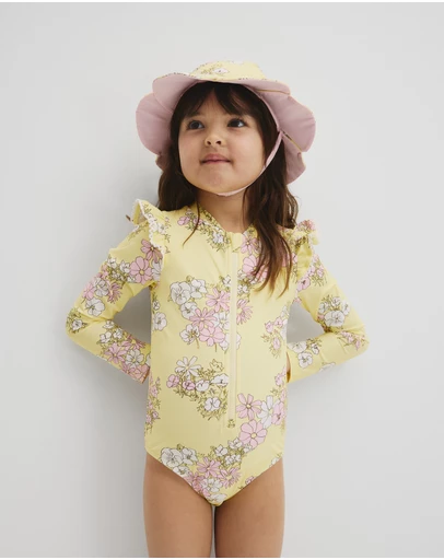 Country Road - Long Sleeve Frill Swimsuit