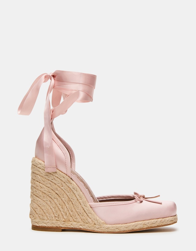 Steve Madden - Varina Blush Satin Wedge Heels