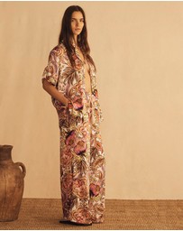 AUR OCEA - Bel Fiore Silk Gathered Wide Leg Pants