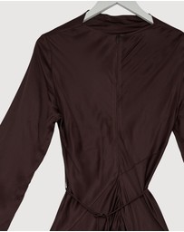 Revibe - Repaired Shona Joy Agnes Long Sleeve Maxi Dress with Belt - AU 10