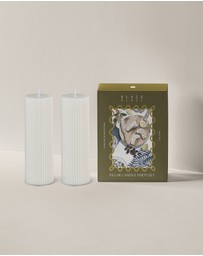 Black Blaze - Wide Column Pillar Candle Party Set