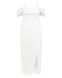 City Chic - Plus Size Forbidden Love Maxi Dress - ivory