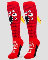 Crazy Skates - Crazy Socks Monster Red Knee-High Socks