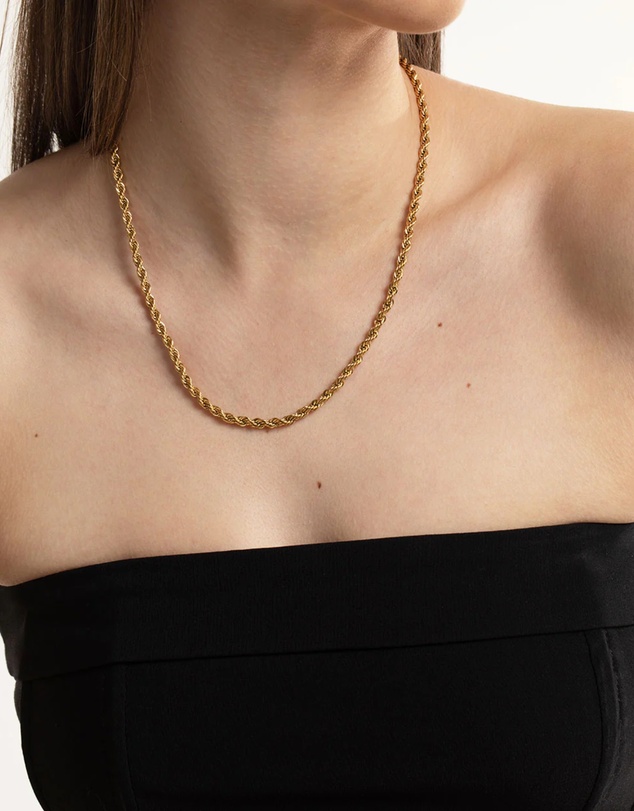 Lovisa - Waterproof Gold Plated Stainless Steel Thick Twist Chain Necklace