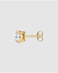 Kuzzoi - ICONIC EXCLUSIVE - Earrings Male Stud Swarovski® Crystals Single 925 Sterling Silver Gold Plated