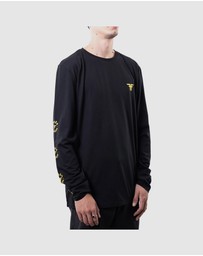 Fallen Footwear - Fallen Footwear Men Circle Logo L/s Tees Regular Fit Black/Yellow