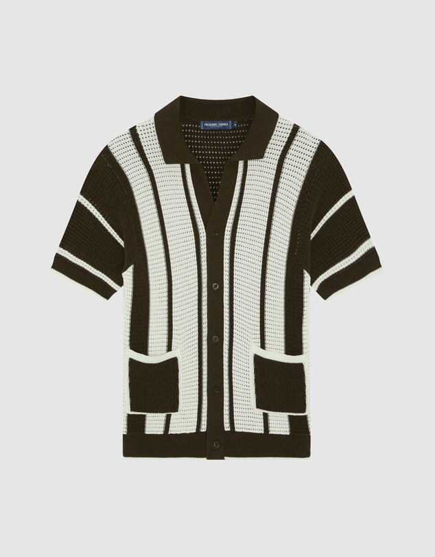 Frescobol Carioca - Fabricio Crochet Stripe Cardigan SS Shirt