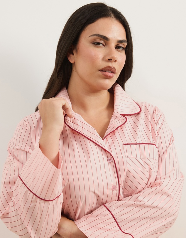 Atmos&Here Curvy - Riley Stripe Cotton PJ Set