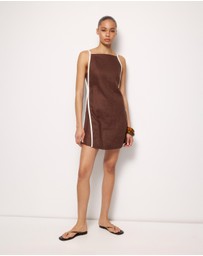 AERE - Tova Contrast Linen Mini Dress