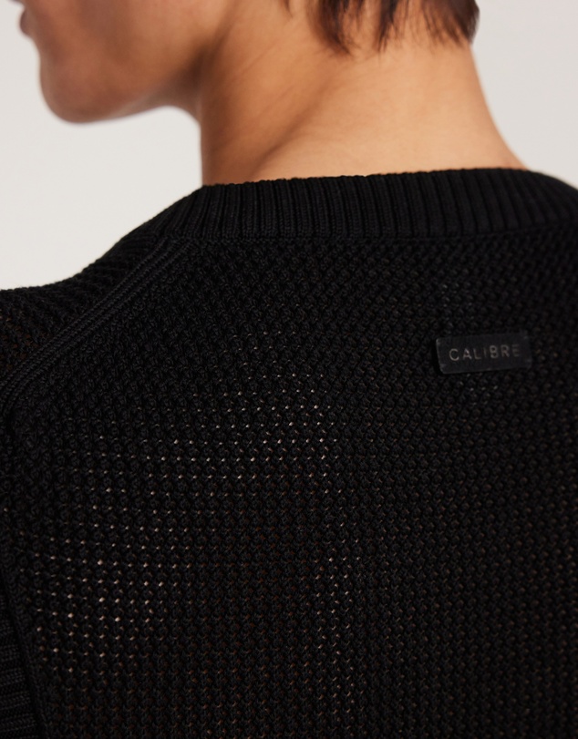 Calibre - Mesh Knit Crew Neck Tank Black