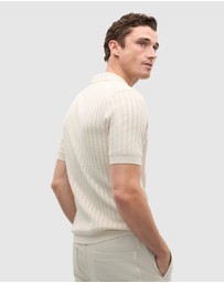 Seed Heritage - Stripe Cotton Knit Polo