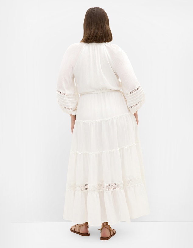 City Chic - Plus size Tiana Tier Maxi Dress - creme