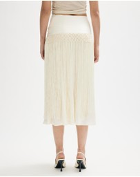 Minima Esenciales - Svea Midi Skirt With Detachable Fringe Scarf Belt