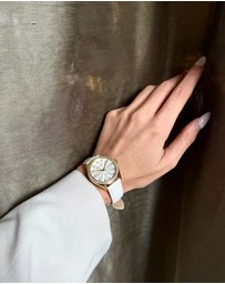 Maxum - Sydney - White Dial, Gold Tone Case & White Leather Band