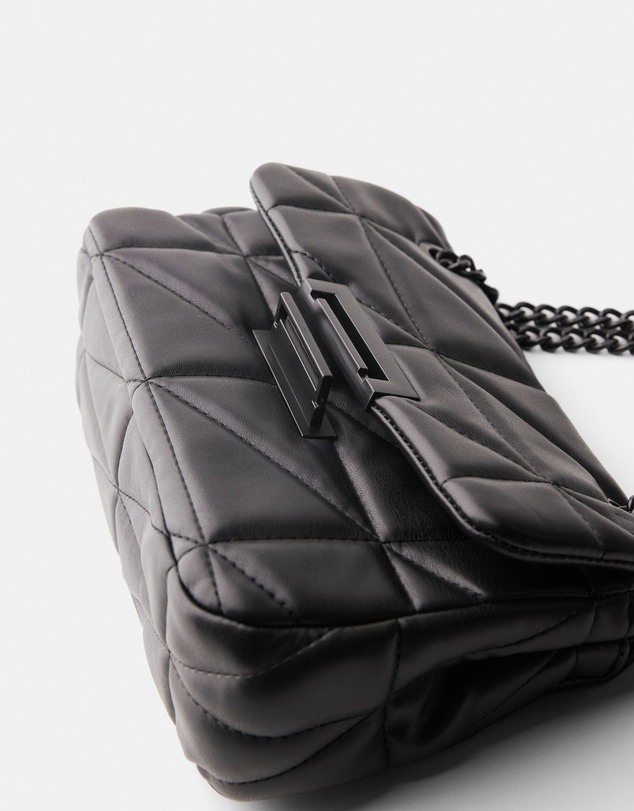 Bershka - Quilted Multi-way Crossbody Bag With Chain