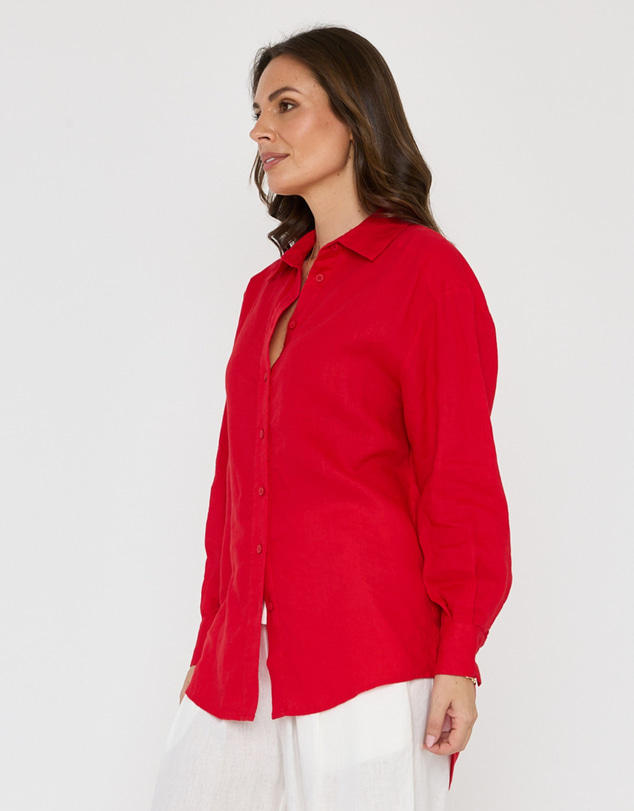 ALEXANDRA - Dune Shirt Red