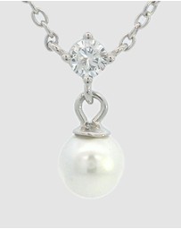 Georgini - Georgini Adagio Touch Of Sparkle Pearl Necklace Silver