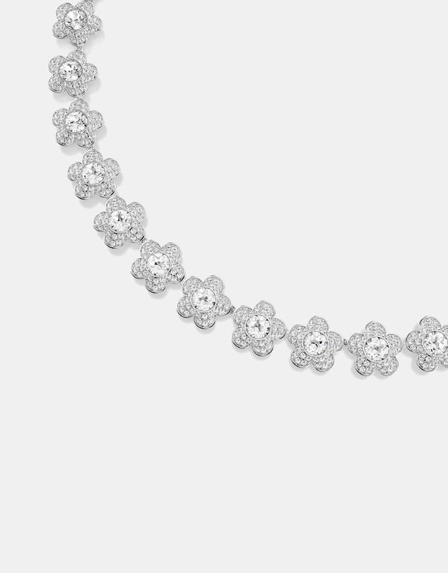Swarovski - Ariana Grande X Swarovski Necklace, Round Cut, Flower, White, Rhodium Plated