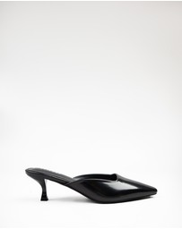 RAID - Aarna kitten heeled mules in Black