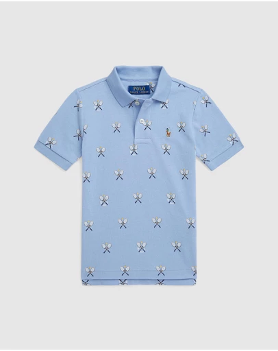 Polo Ralph Lauren - Tennis-Print Cotton Mesh Polo Shirt - ICONIC EXCLUSIVE - Babies-Kids
