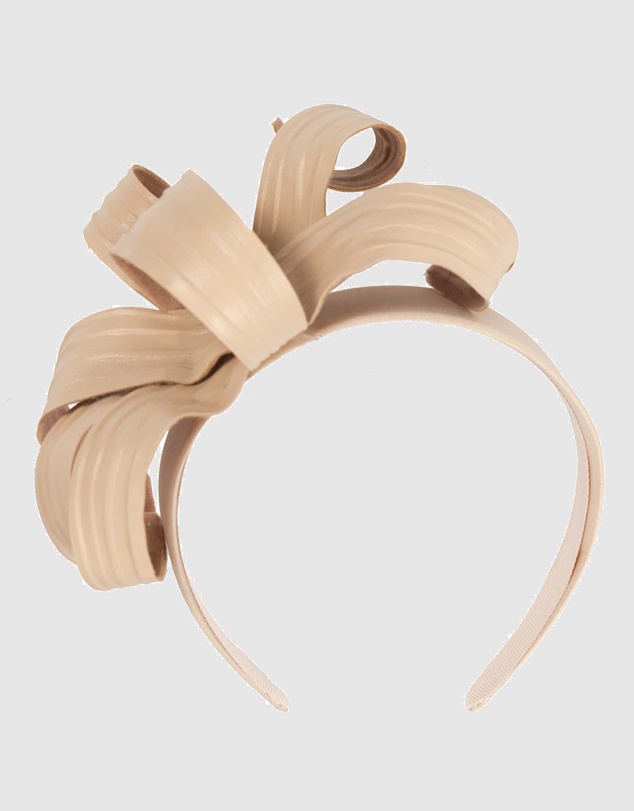 Max Alexander - Leather Leafs Nude Headband Fascinator