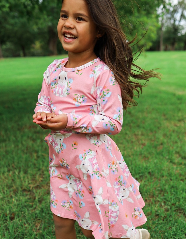 Rock Your Kid - Hunny Bunny Long Sleeve Waisted Dress