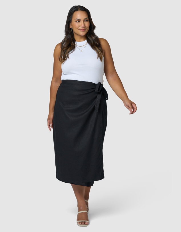 Something 4 Olivia - Gina Linen Wrap Skirt