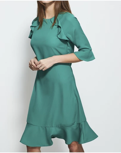 Sosandar - Ruffle Trim Detail Shift Dress