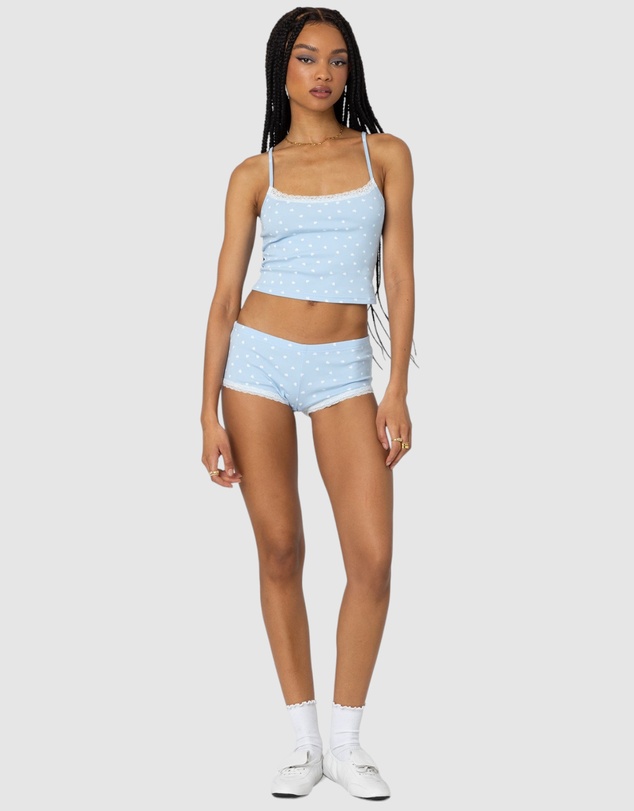 EDIKTED - Follow Ur Heart Printed Micro Shorts