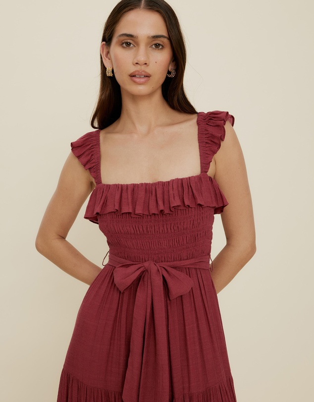 The Fated - Luca Flutter Sleeve Maxi Dress