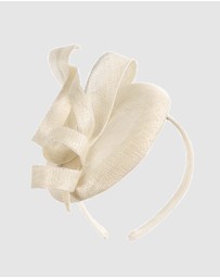 Max Alexander - Pillbox Cream Racing Fascinator