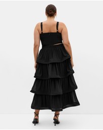 City Chic - Plus size Bianka Tiered Skirt - black