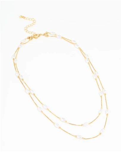 Lovisa - Gold Plated Pearl Layered Necklace