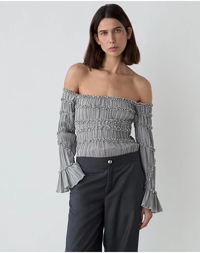 Laagam - Petra Squared Textured Blouse