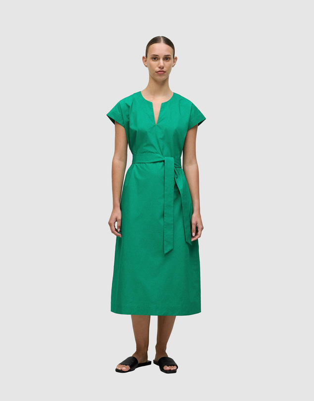 Trenery - Cotton Poplin Cap Sleeve Belted Dress