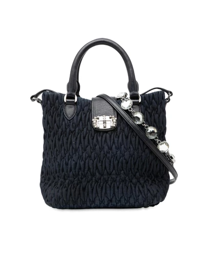 Pre-Loved by Azura Reborn - Pre-Loved Matelasse Denim Crystal Satchel