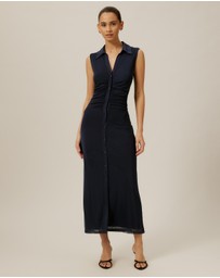 Tussah - Sleeveless Jersey Button Up Dress