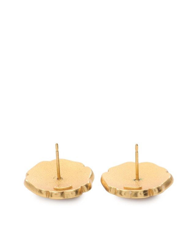 Pre-Loved by Azura Reborn - Pre-Loved Enamel Camellia CC Stud Push Back Earrings