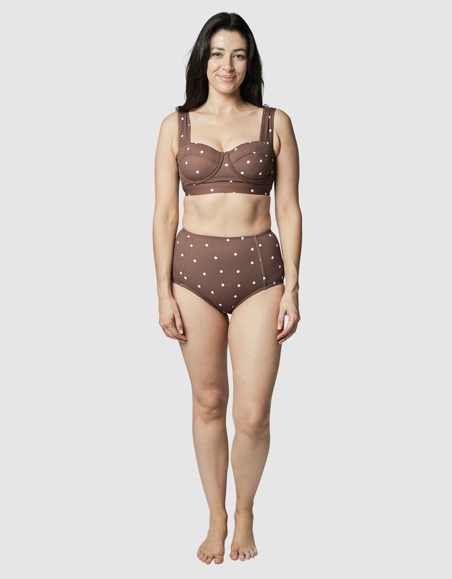 UNE PIECE - Textured Never Say Never High-Waisted Bikini Bottom
