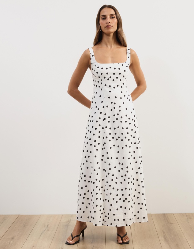 Atmos&Here - Pippa Sleeveless Linen Blend Midi Dress