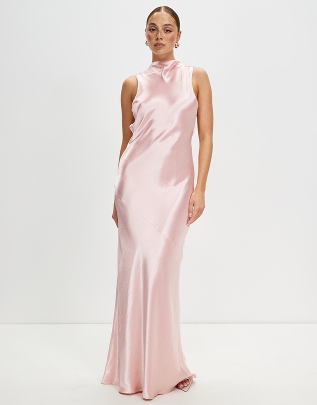 Third Form - Satin Bias Cowl Back Maxi Dress