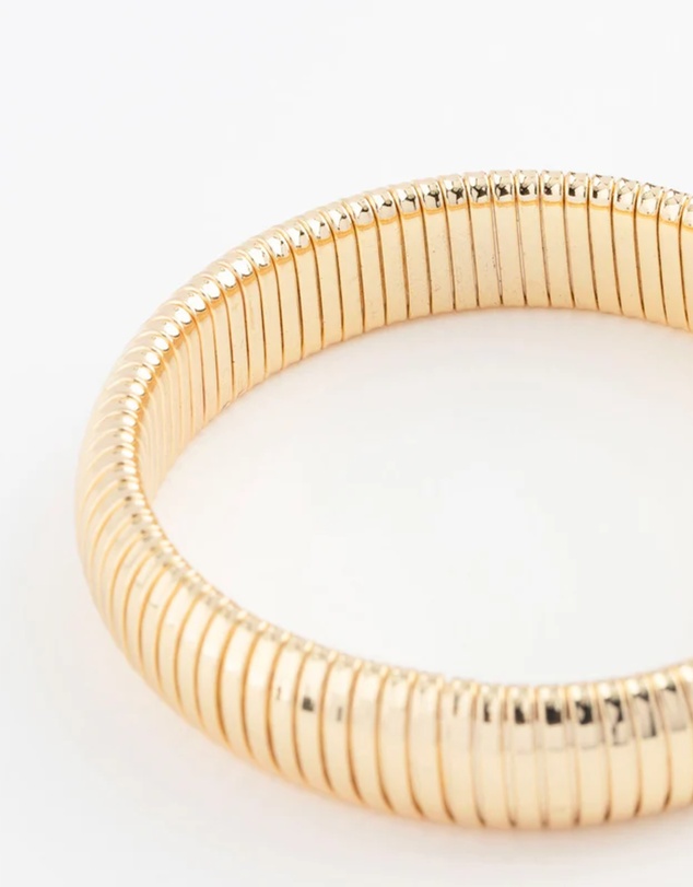 Lovisa - Gold Plated Wide Ribbed Bangle