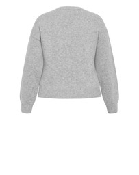 City Chic - Plus size Soho Crew Knit Jumper - grey marle