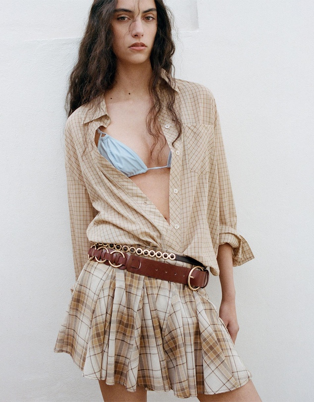 M.N.G - Pleated Check Skirt