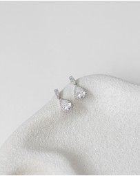The White Collection - Melissa - Crystal Silver Bridal Earrings